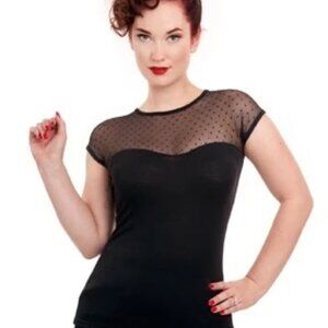NWT XSmall/Small Rocksteady Miss Fancy Top Retro Pinup Rockabilly Goth Modcloth